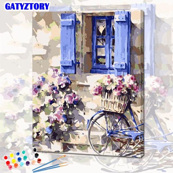 

paintings frame flowers bicycle diy painting by numbers acrylic handpainted canvas home wall art picture gift 60x75cm arts