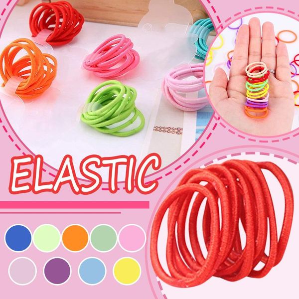 

hair accessories 10 colors 100pc rubber bandchildren and girls wholesale band small ring rope for girl cute, Slivery;white
