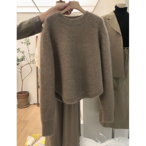

2021 woman sweaters autumn and winter new fashionable women clothing all match casual long-sleeved knit sweater pullover base sweater, White;black