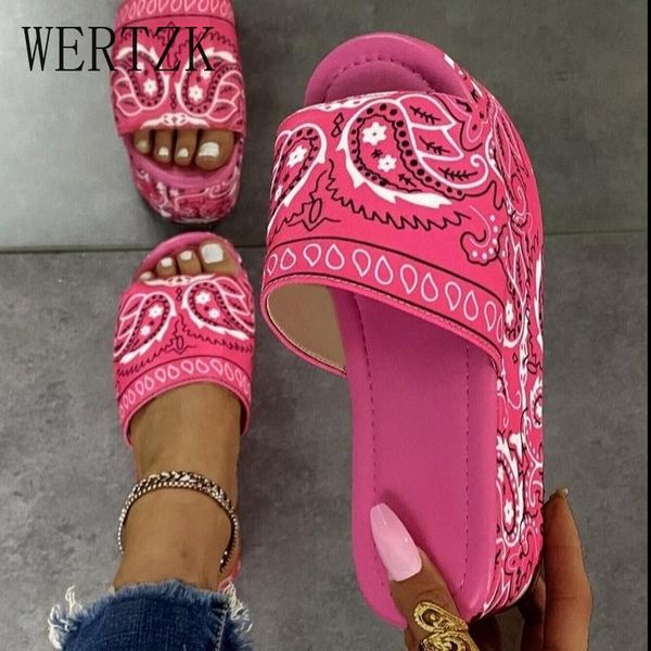 

slippers big size 35-43 lady platform fashion printed outside women 2021 thick bottom slides shoes woman, Black