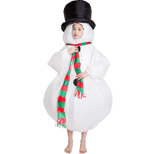 Талисман кукла костюм взрослых рождественские зимние снеговика надувные костюмы хэллоуин мультфильм талисман кукла партия роль роль рождественские рождественские игры одеваться