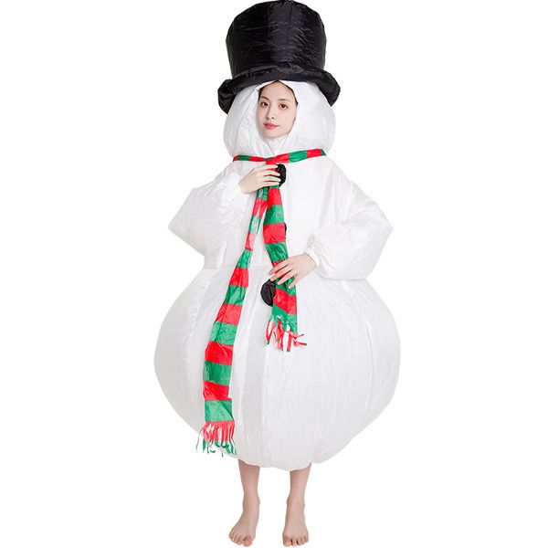 

mascot doll costume adults xmas winter snowman inflatable costumes halloween cartoon mascot doll party role christmas play dress up clothes, Red;yellow