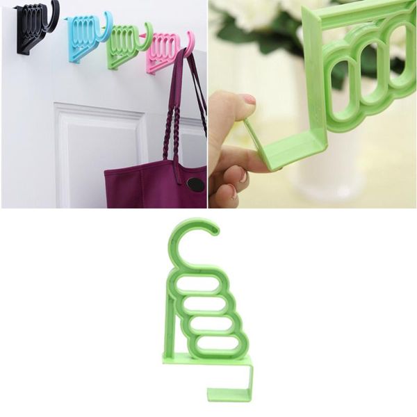

hooks & rails over the door garment hanger hook multifunctional back no drilling (green)