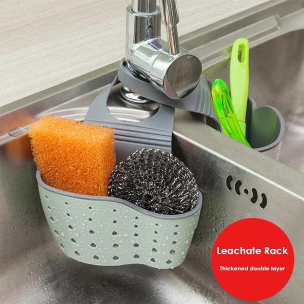 

storage baskets kitchen sponge drain holder suction cup sink shelf soap sucker rack hanging basket wash cloth toilet organizer