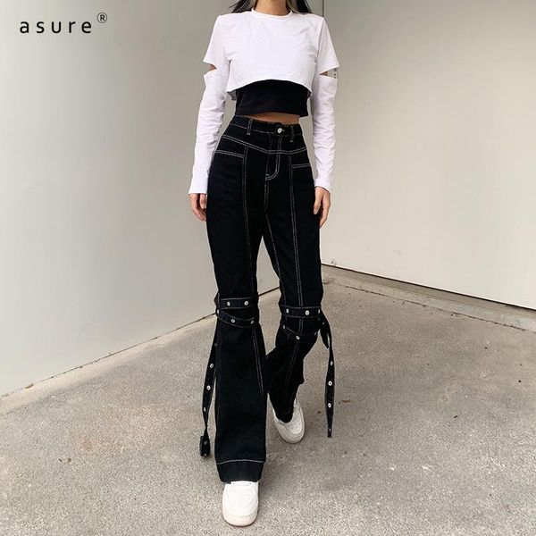 

womens mom jeans for girls fashion pants ladies thermal trousers y2k streetwear elastic baggy jean femme clothing hp00698 women's, Blue