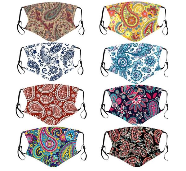 

fashion designer mask cashew flower cotton cloth washable and reusable eyelash protection adjustable cord 2021