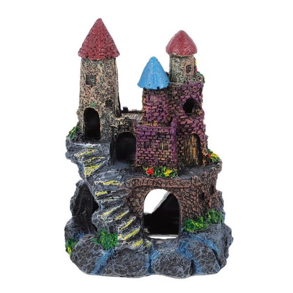 

resin antique castle ornament decoration hideout house for aquarium fish tank decorations