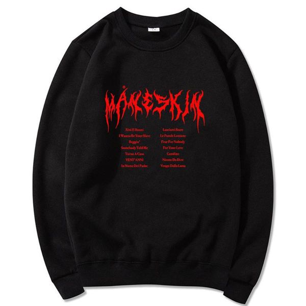 

men's hoodies & sweatshirts 2021 maneskin long sleeves fashion style streetwears clothes holiday graffiti sportswear men/women casual c, Black