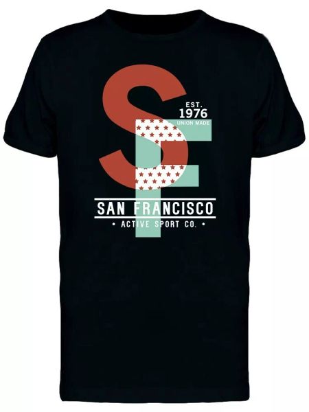 

San Francisco Sf Graphic Men's Tee -Image by Shutterstock, White;black
