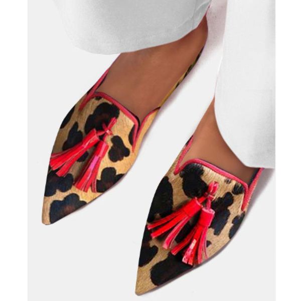 

dress shoes leopard tassel women spring leather boat soft loafers slip-on lazy flats low-breathable casual, Black