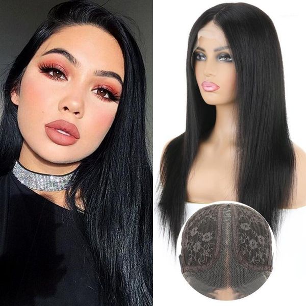 

middle part lace wig 26 inch t straight 13*1wonder beauty remy brazilian human hair pre plucked1, Black;brown