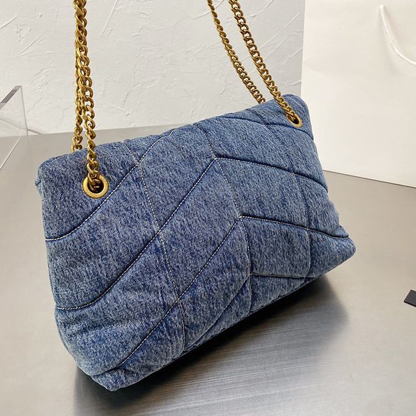 

denim loulou puffer designers bag women fashion classic jeans shoulder bags luxury designer handbag purse