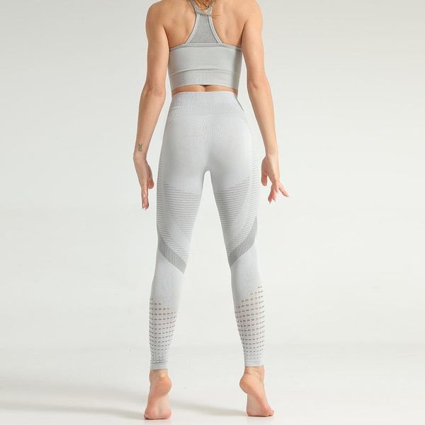 

piece gym set sports bra and leggings jogging women clothes seamless workout tights fitness suit women's two pants, White