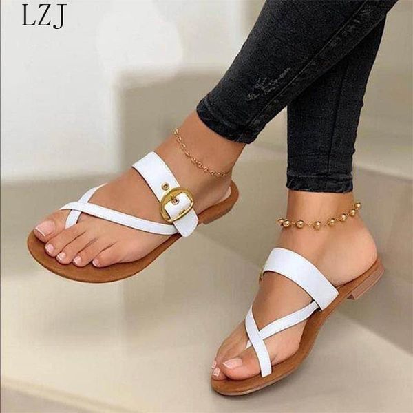 

sandals 2021 women summer shoes clip toe casual buckle ladies slides fashion beach female flats slippers flip flops, Black