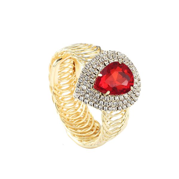 

new accessories spring water drop full diamond red open bracelet, Black