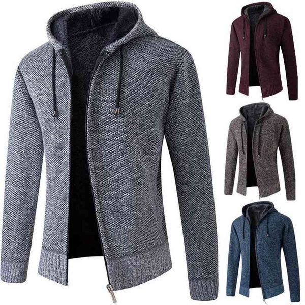 

selling large fashionable new men's knitted winter warm casual coat, Black