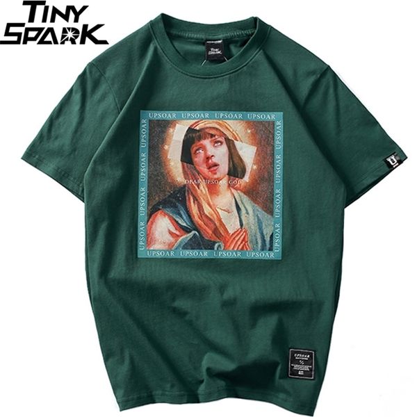 T-shirt da uomo Virgin Mary T-shirt a maniche corte stampate divertenti T-shirt hip-hop estiva Streetwear T-shirt casual in cotone Tops New 210324