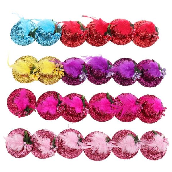 

dog apparel 24pcs bowler hat pet headgear sequined lovely dressing headwear