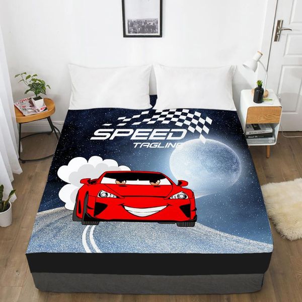 

sheets & sets car cartoon kids elastic fitted sheet bed with an band 150x200 mattress cover for children baby speed