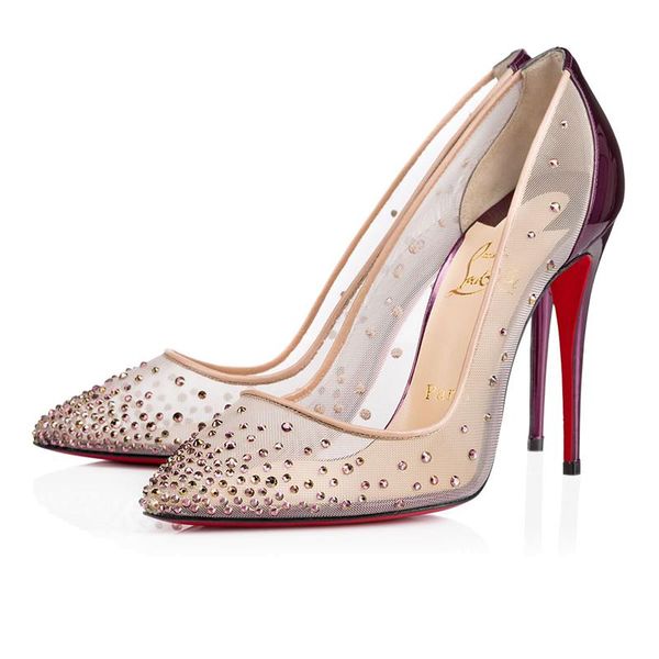 

fashion luxury escarpins femme de luxe women platform ear high heels 8  12cm red bottom wedding party shoes 35-44 dress, Black