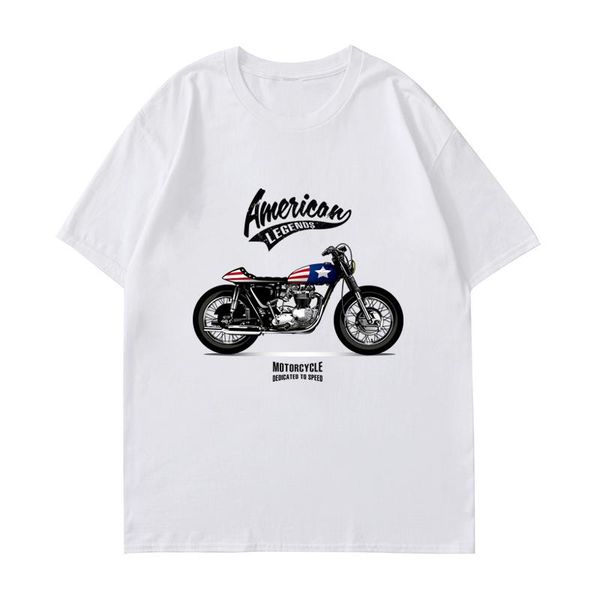 

men's t-shirts motorcycle graphic mens t shirt short sleeve cotton o-neck tee shirts loose street motor bicycle motorbike clothes 0604c, White;black