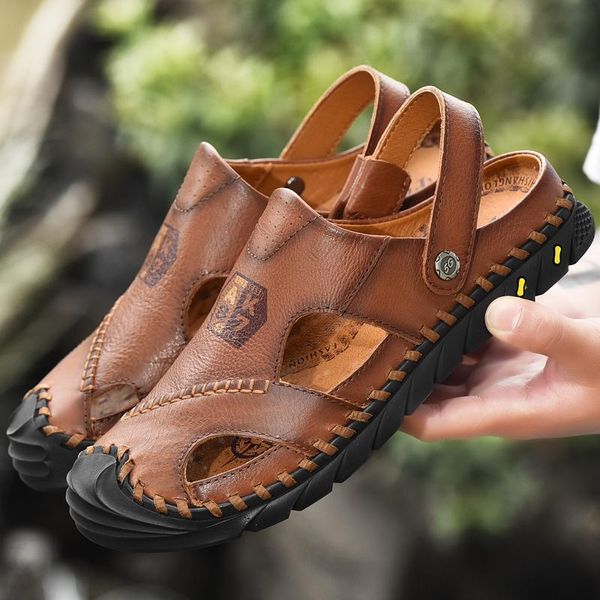 

slippers summer men sandals beach for zandalias hombre safety man 2021 male shoes rubber sandalias romanas sport work, Black