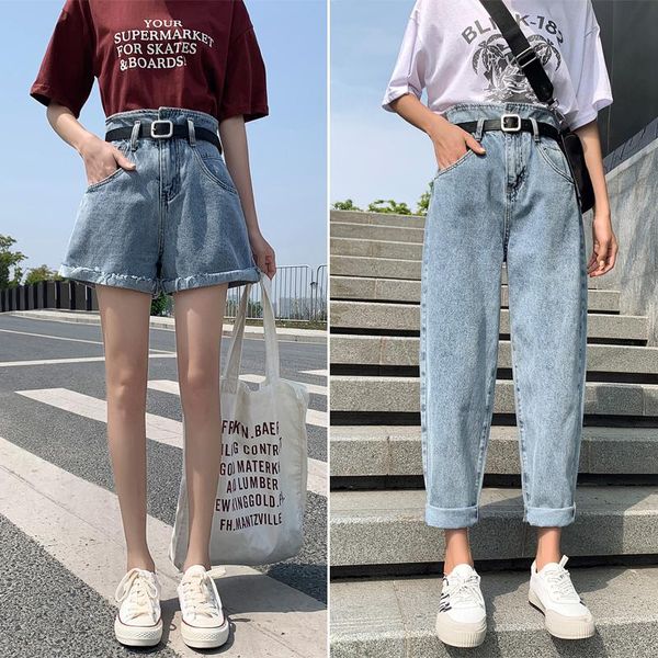 

women's jeans blue high waist boyfriend plus size denim pants ladies rugged casual cotton pantalon pour femme