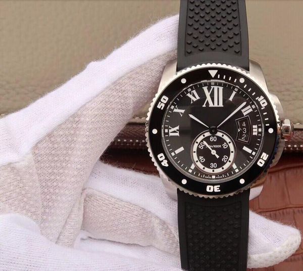 

watches 100056 montre de luxe rubber 1904 a ps mc automatic mechanical movement waterproof designer, Slivery;brown