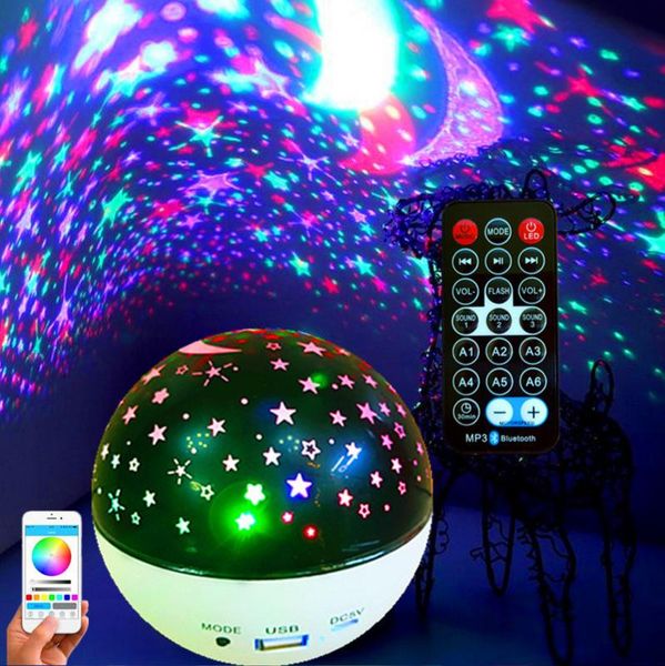 

night lights starry sky light projector bluetooth music projection laser led colorful usb gypsophila ambient speaker