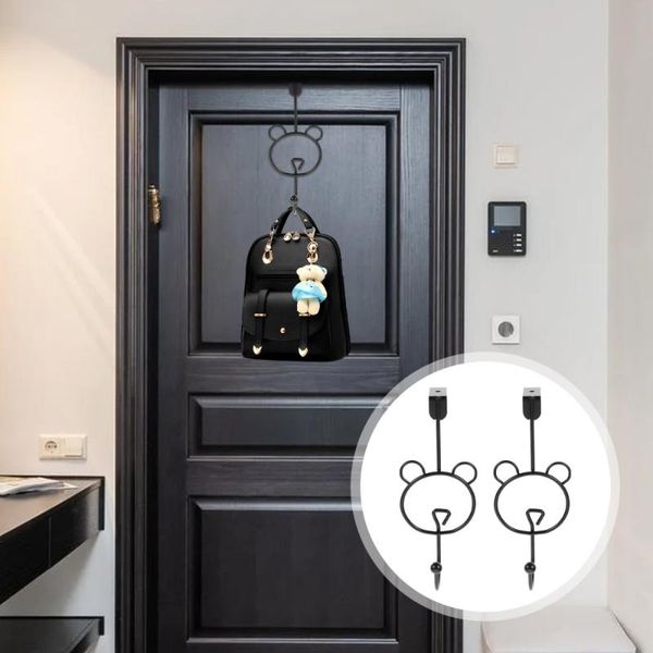 

hooks & rails 2pcs punch-hook creative iron art door back hanger coat single