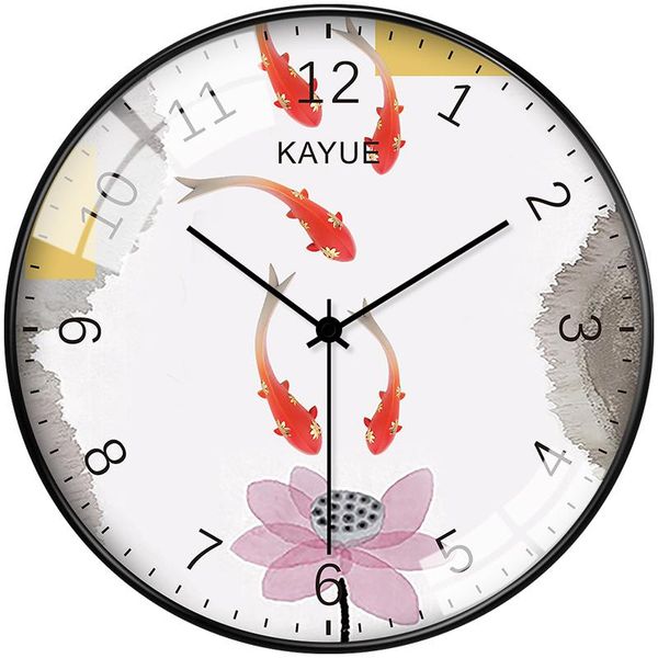 

wall clocks fashion vintage clock living room creative digital flowers silent metal reloj mural home decoration wf50wc