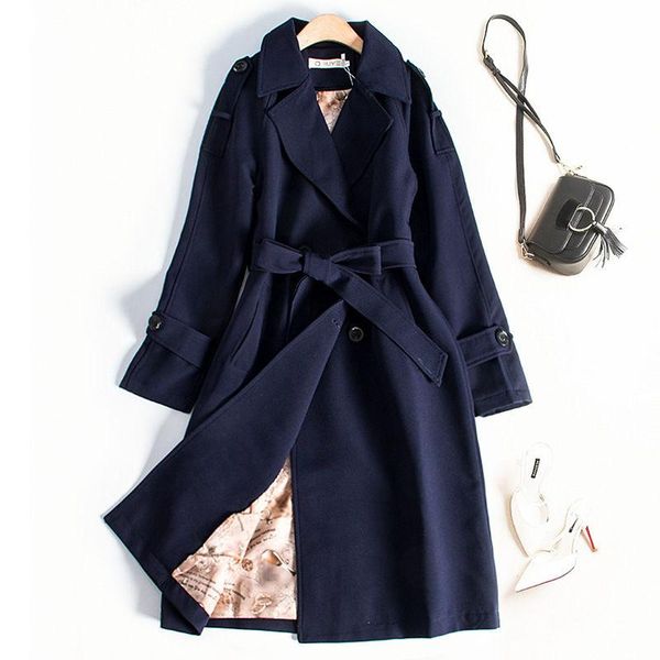 

women's trench coats women coat 2021 spring autumn fashion plus size slim long sleeve chic double-breasted windbreaker female outwear 7, Tan;black