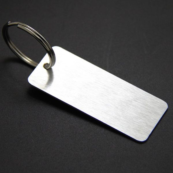 

keychains 1000pcs custom aluminium key chain for car laser logo name personalized gift customized anti-lost keyring ring-, Silver