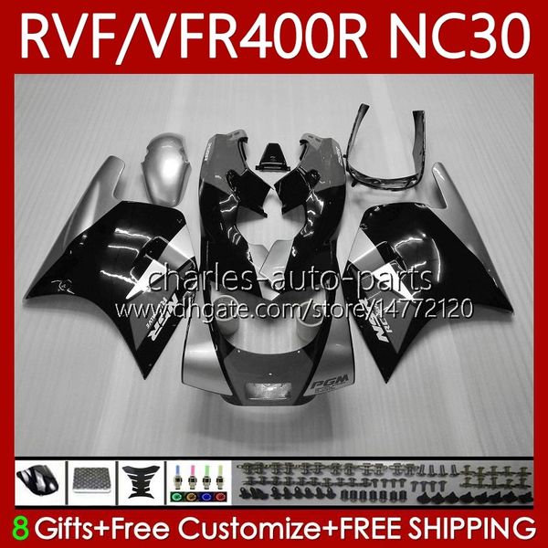 Verkleidungsset für HONDA VFR400 R RVF400R NC30 V4 1989 1990 1991 1992 1993 Grau Schwarz 79Nr