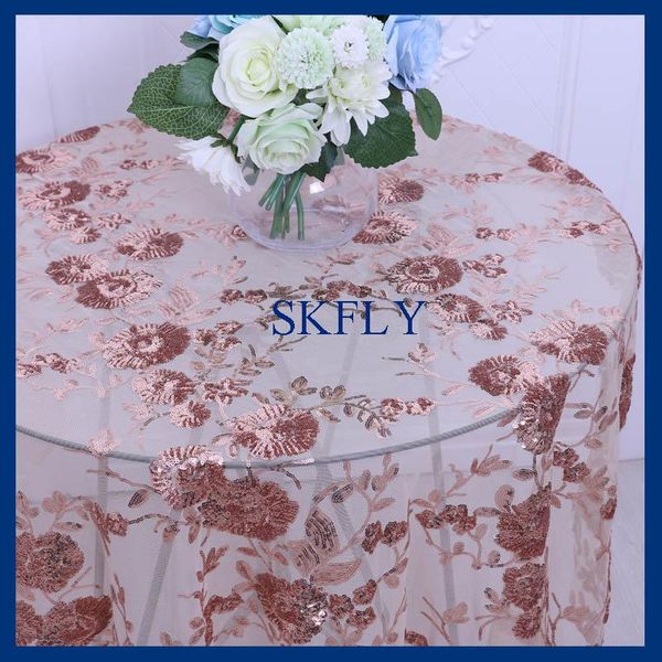 

gorgeous fancy rose gold embroidery sequin wedding table cloths cloth
