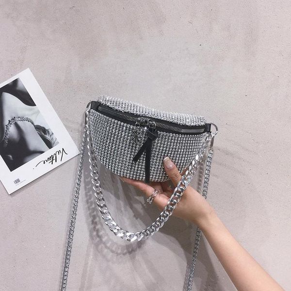 

evening bags brand designer ladies rhinestone shoulder bag 2021 summer diagonal female net red fashion chain tote