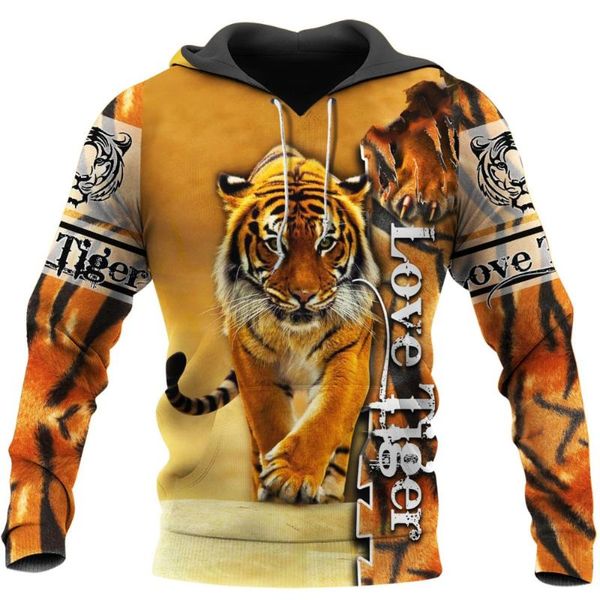 

men's hoodies & sweatshirts tiger tattoo men casual 3d all over printed harajuku pullover women hood hip-hop jacket streetwear, Black