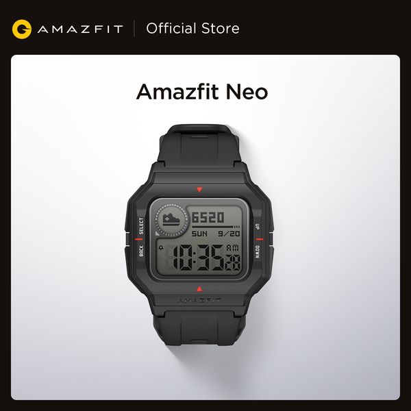 2021 Amazfit Neo Smart Watch Bluetooth Smartwatch 5atm Tracks 28-Tage-Akkulaufzeit für Android iOS Mobiltelefone