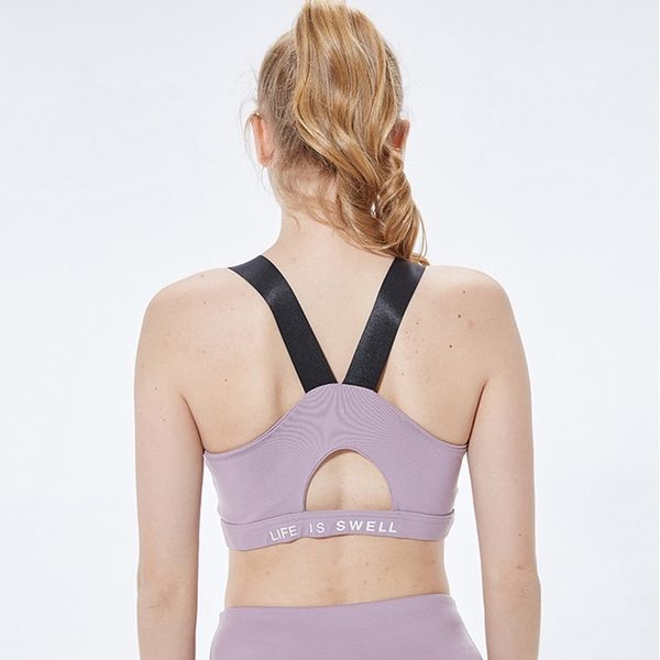 

high strength professional sports underwear shockproof running women's no steel ring thin quick drying large yoga bra, Black;white