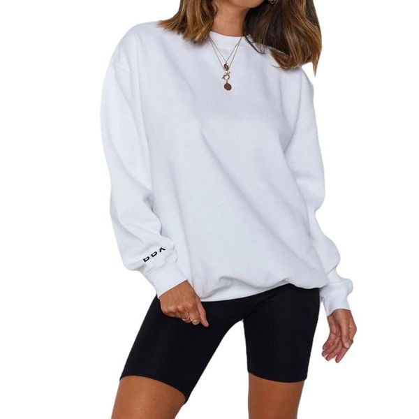 

women's hoodies & sweatshirts arrival lady long sleeve jumper round neck women ladies streetwear, Black