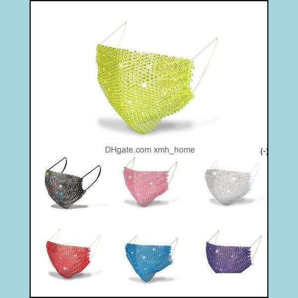 

designer housekee organization home & gardenreusable washable sequin bling face masks paillette lady salon cotton dust-proof protective mask