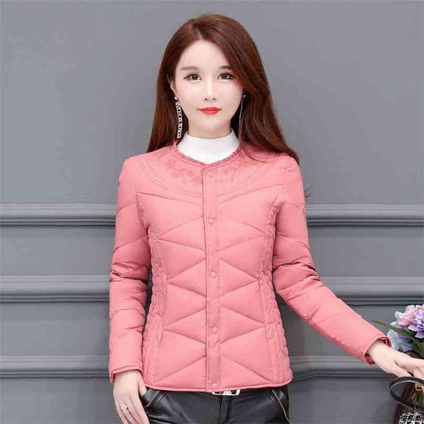 

down jacket liner women's short long-sleeved large size mother's wear thickened warmth and slim 210923, Black