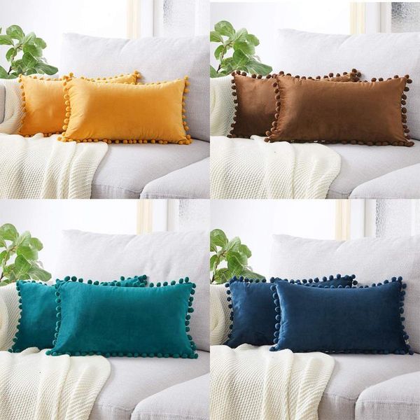 

cushion/decorative pillow pink cushion cover 30x50 for safa office home decor case soft velvet yellow blue covers decorative