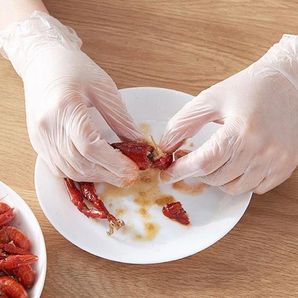 

disposable gloves 100pcs service bouncy thicken squish clear tpe for home