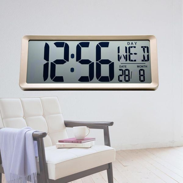 

wall clocks gold color led digital clock big size number time display desk alarm livingroom reloj pared table decor dl60wc