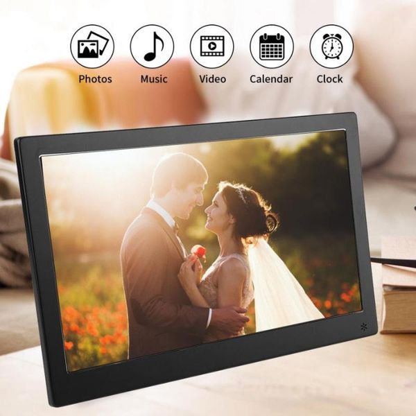 

digital po frames po 12.5inch ips screen metal frame electronic clock movie player with remote cadre numerique music video