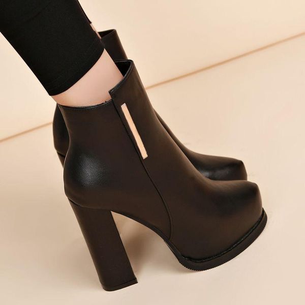 

boots 2021 women ankle drop autumn high heels platform ladies black pumps shoes