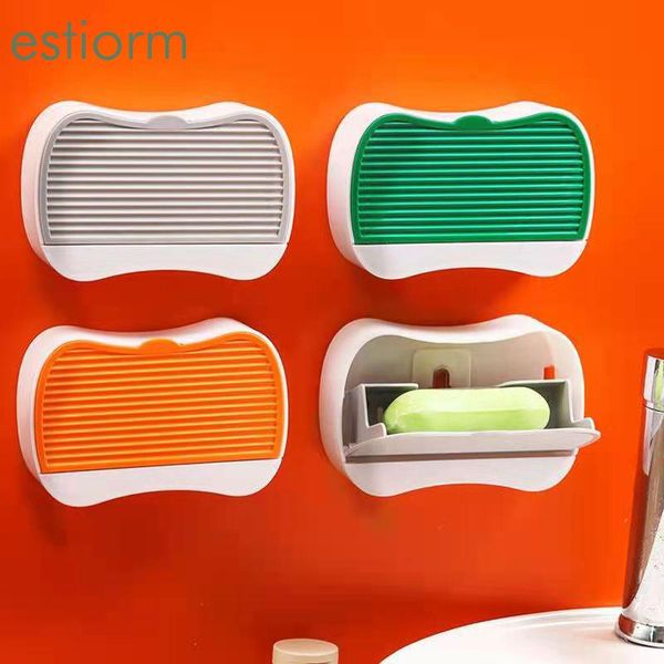 

soap dishes creative drain holder,wall mounted plastic bathroom box ,mini container with lid,bathroom accessories