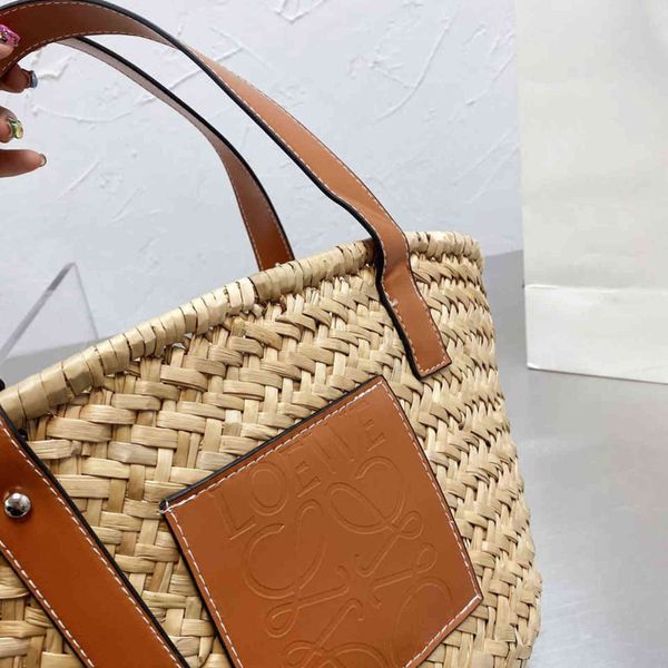 

large-capacity handbagshandbag [a mao family]straw high-grade brand 2021 summer net red new style one shoulder crossbody versatile fashion h