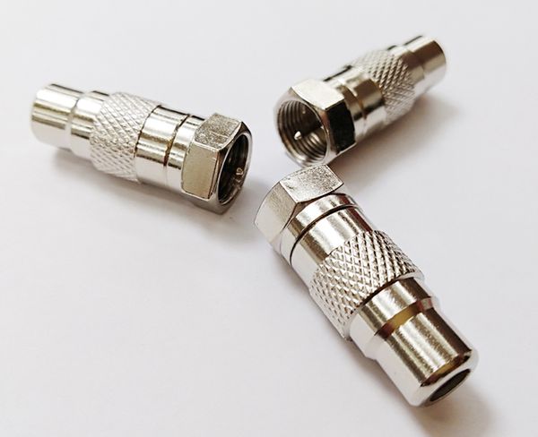 Adaptador de conector coaxial adaptador de vídeo do adaptador masculino do tipo F / 100pcs